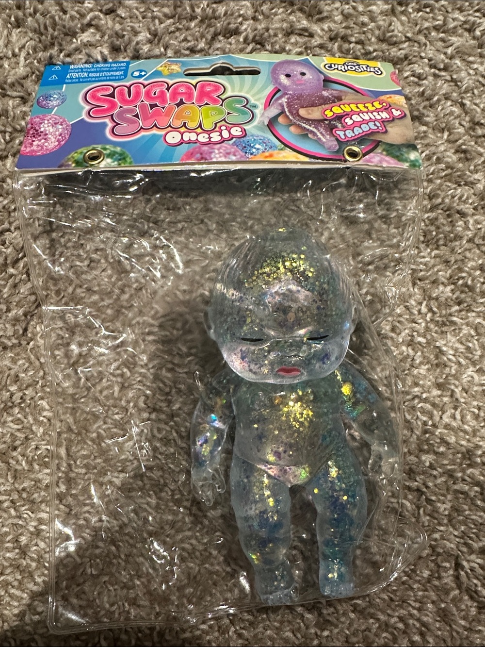 Onesie Glitter Baby Doll - Clear with Gold & Pink Sparkle Sugar swaps
